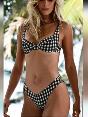 Vetchy Black Checker Bikini Bottoms